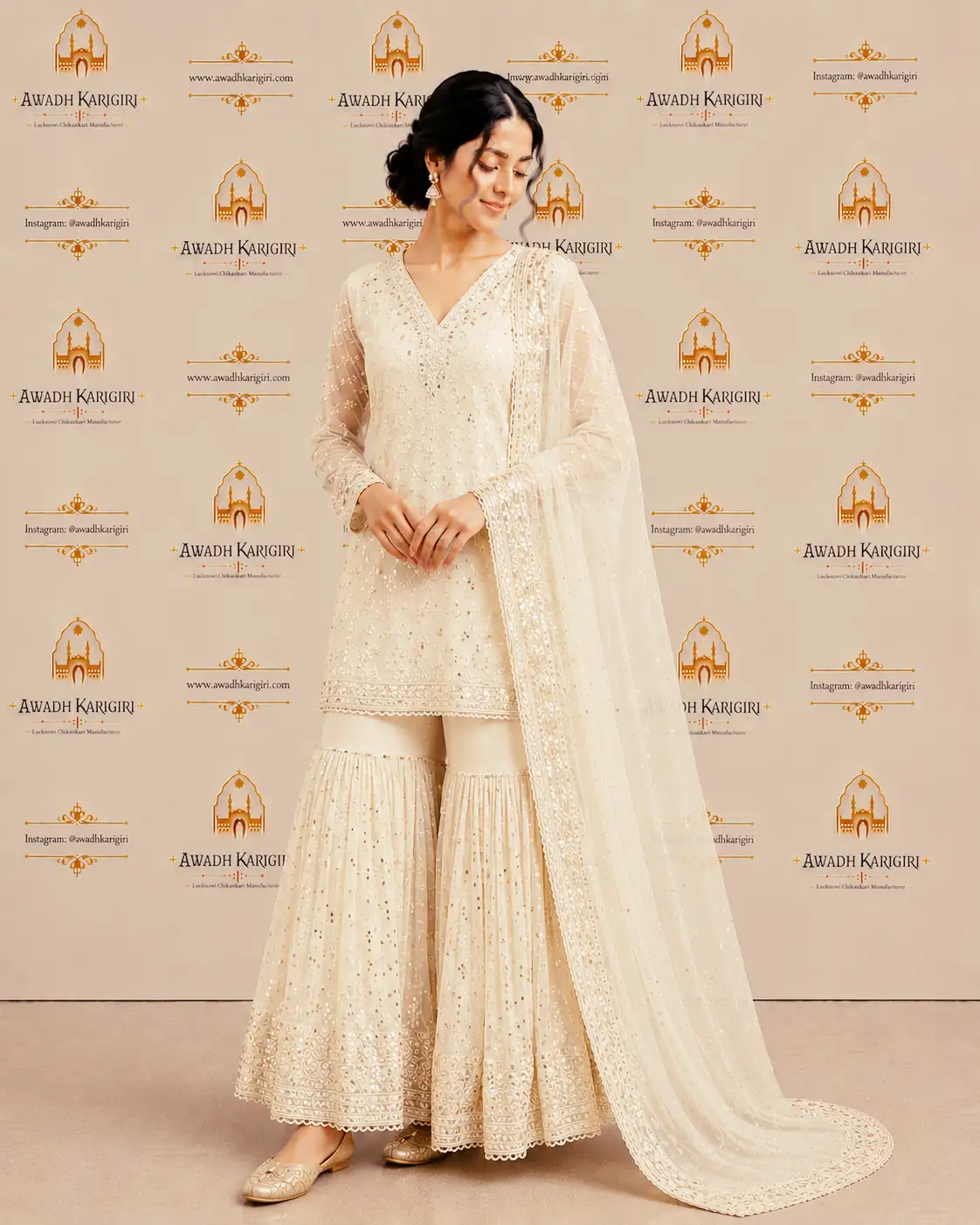 Sequin Bridal Sharara Set 1